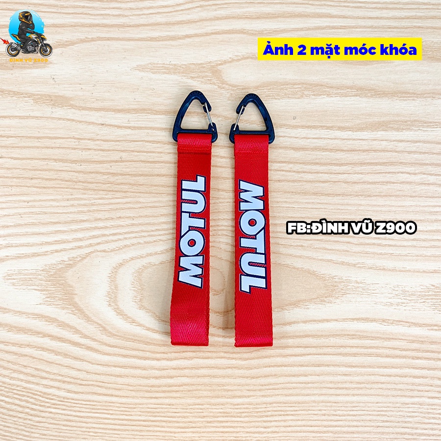 Móc khóa MOTUL, đầu bấm CHẮC CHẮN, dây vải DÀY DẶN, logo sắc nét không phai màu