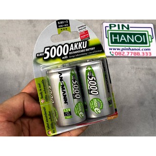 Vỉ 2 pin sạc ANSMANN Pin Đại NiMH D 5000mAh Mono D HR20 BL2 5030922