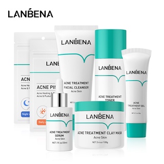 Tinh chất Lanbena gel ngừa mụn/ miếng dán xóa sẹo cải thiện và làm mịn da dưỡng da với 7 tùy chọn (có bán set)