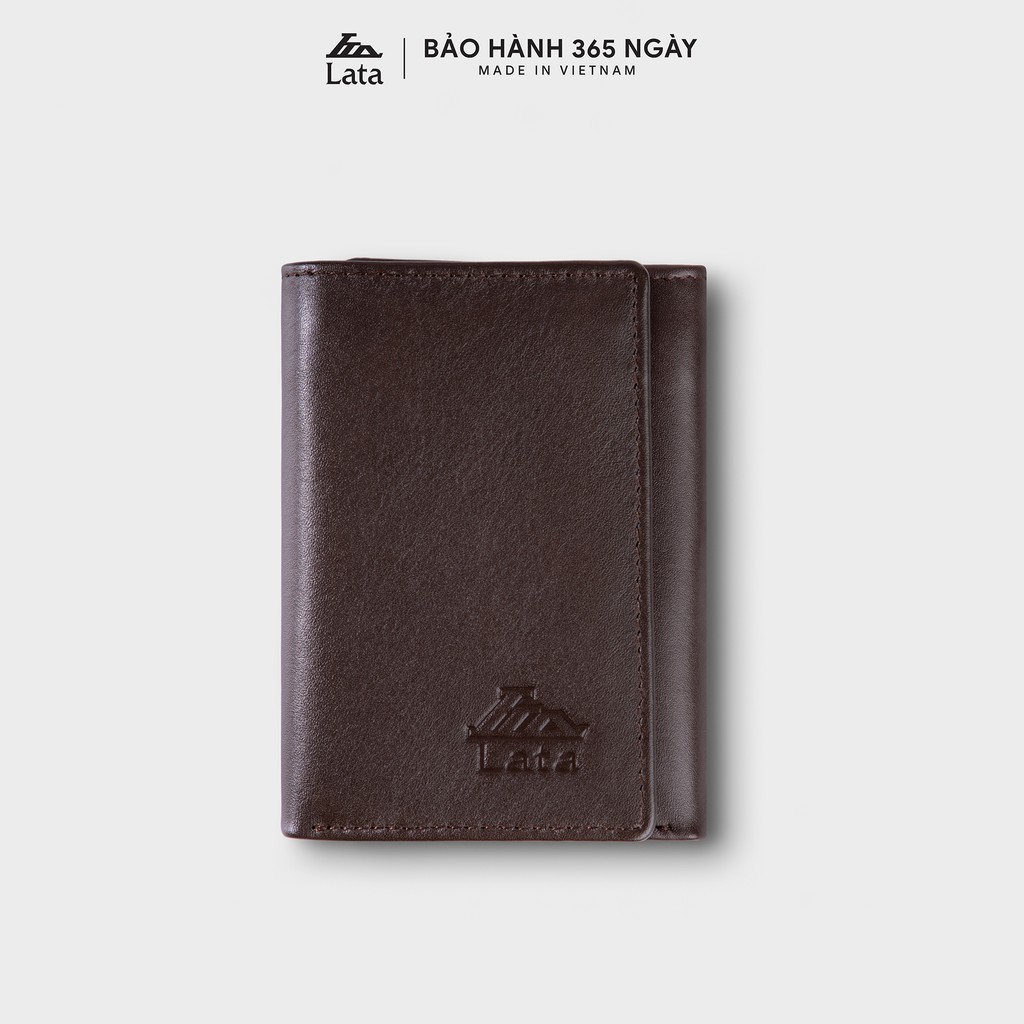Ví nam đứng cao cấp LATA LVN62 da bò thật mỏng nhẹ đựng vừa 8 thẻ namecard, tiền và giấy tờ tùy thân