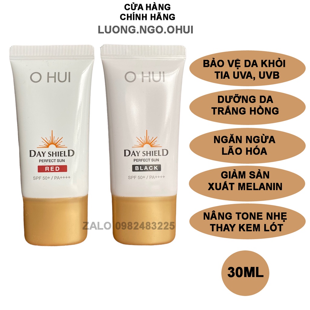 Tuýp kem chống nắng OHUI Day Shield Perfect Sun Spf50+/pa++++ bảo vệ da tối ưu, dưỡng trắng da, nâng tone nhẹ