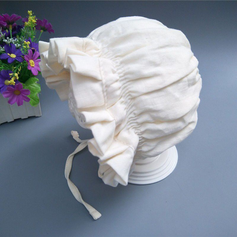 Mũ Cotton Màu Trắng Phong Cách Vintage Thời Trang Xuân Hè Cho Bé Gái