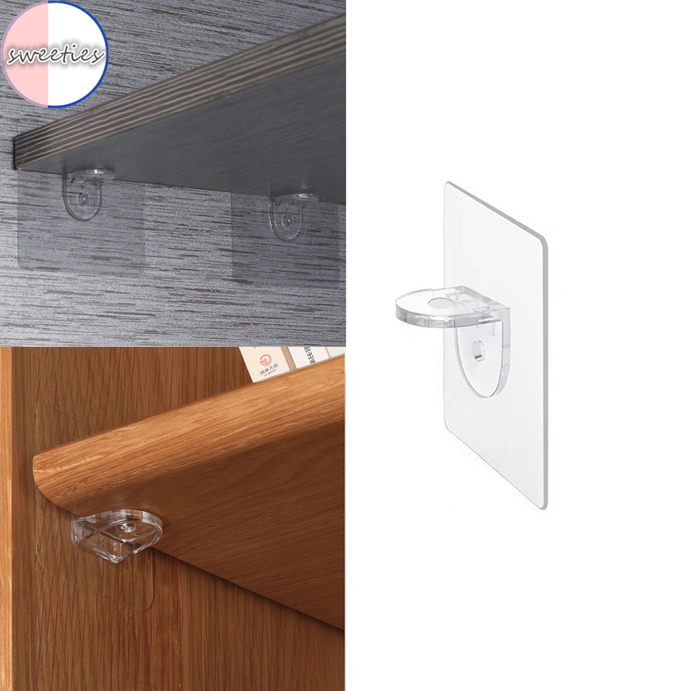 Set 2 Móc Treo Đồ Dán Tường Trong Suốt Không Cần Đóng Đinh Chịu Tải Nặng