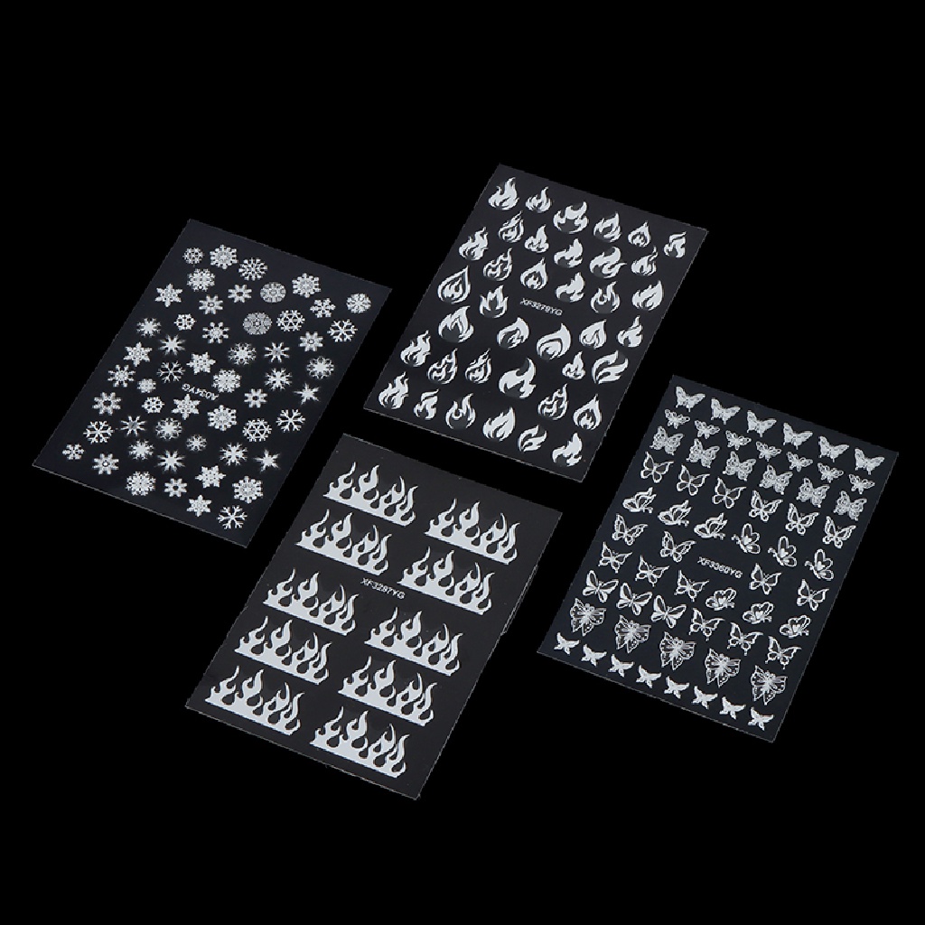 1 miếng dán móng tay hình bông tuyết dạ quang 3D<br>