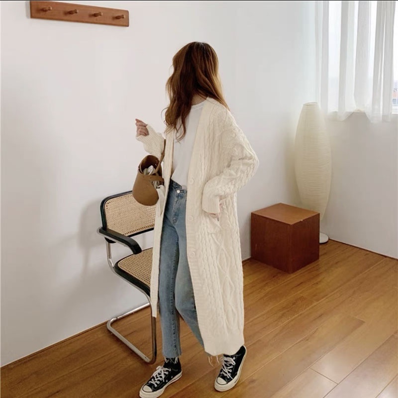 Áo Khoác Cardigan Len Thừng 2 Túi Dáng Dài M302