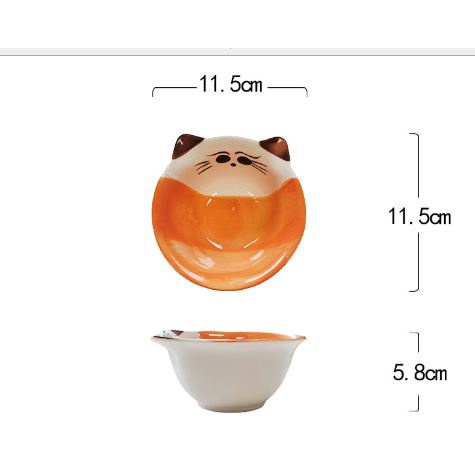 Bát sứ ăn dặm cho bé Kiểu Nhật ,Chén ăn dặm Mèo vàng