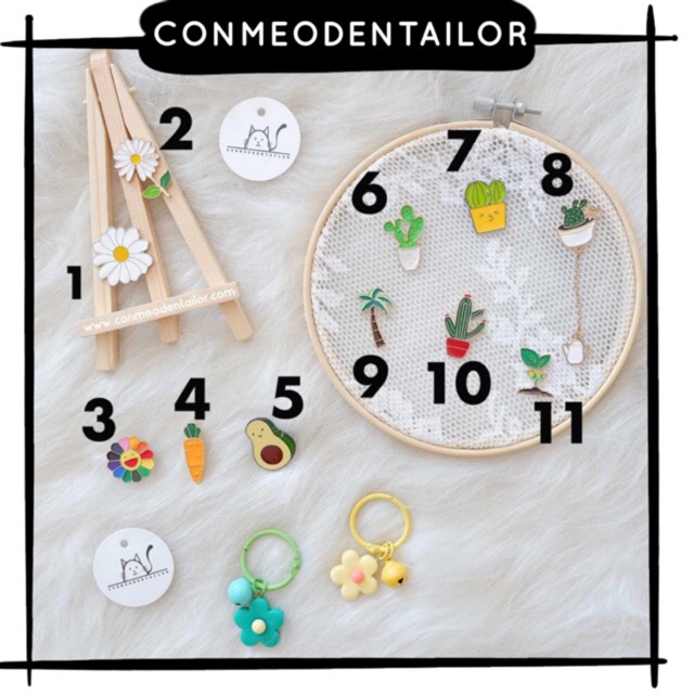 CONMEODENTAILOR Ghim cài balo túi áo