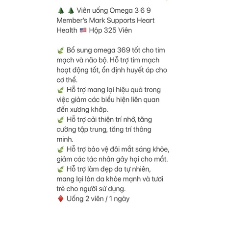 OMÉGA 3 6 9 Hộp 325 viên của Mỹ