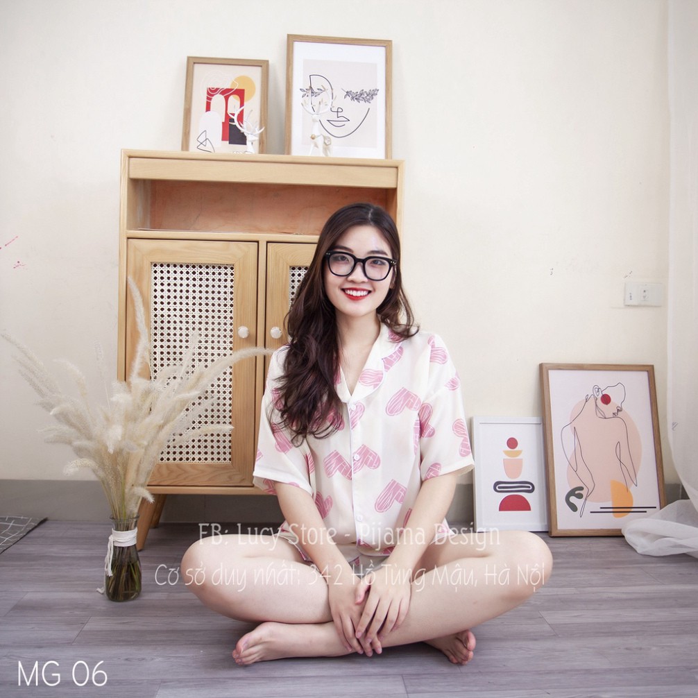 Bộ Ngủ Pijama Nữ - đồ ngủ cao cấp vải lụa nhập cao cấp chất mát  đồ ngủ hàng thiết kế cộc tay dễ thương | BigBuy360 - bigbuy360.vn