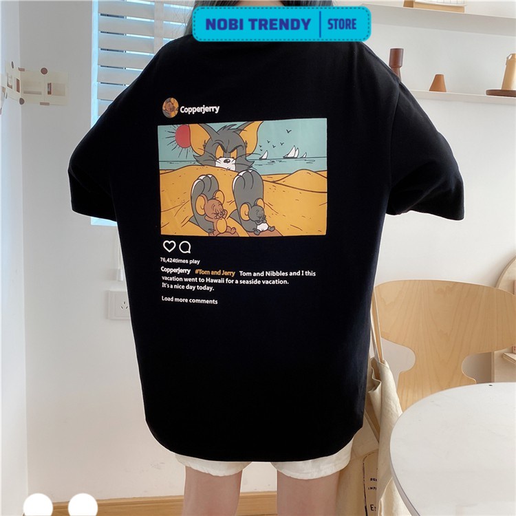 Áo Thun Tay Lỡ Hoạt Hình CopperJerry, áo phông Unisex Phom Rộng thoáng mát Mịn Đẹp - nobitrendy  TL21