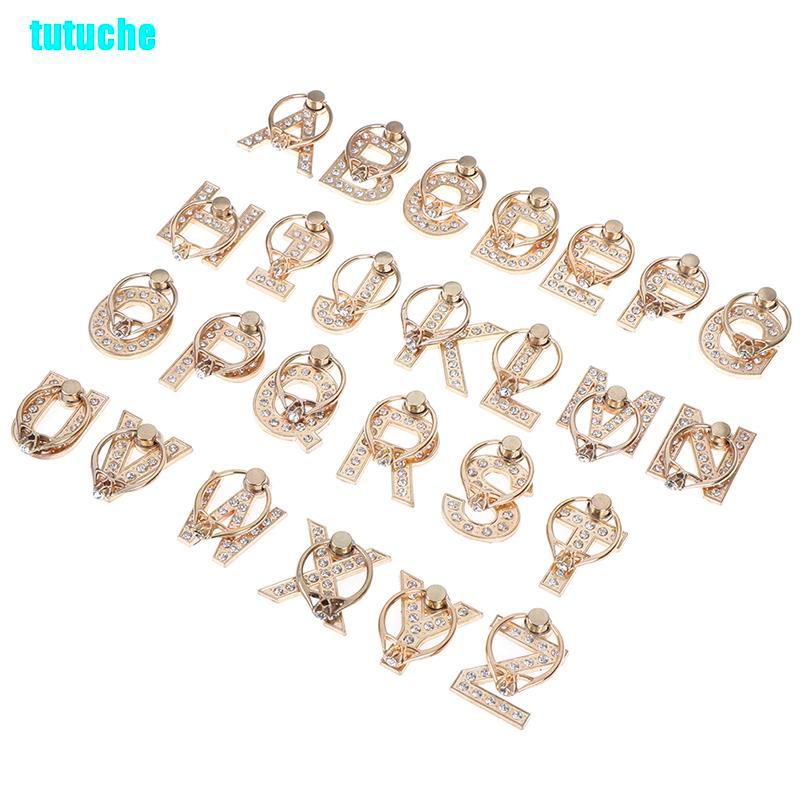 tutu Diamond metal letter finger ring smartphone stand holder mobile phone holder