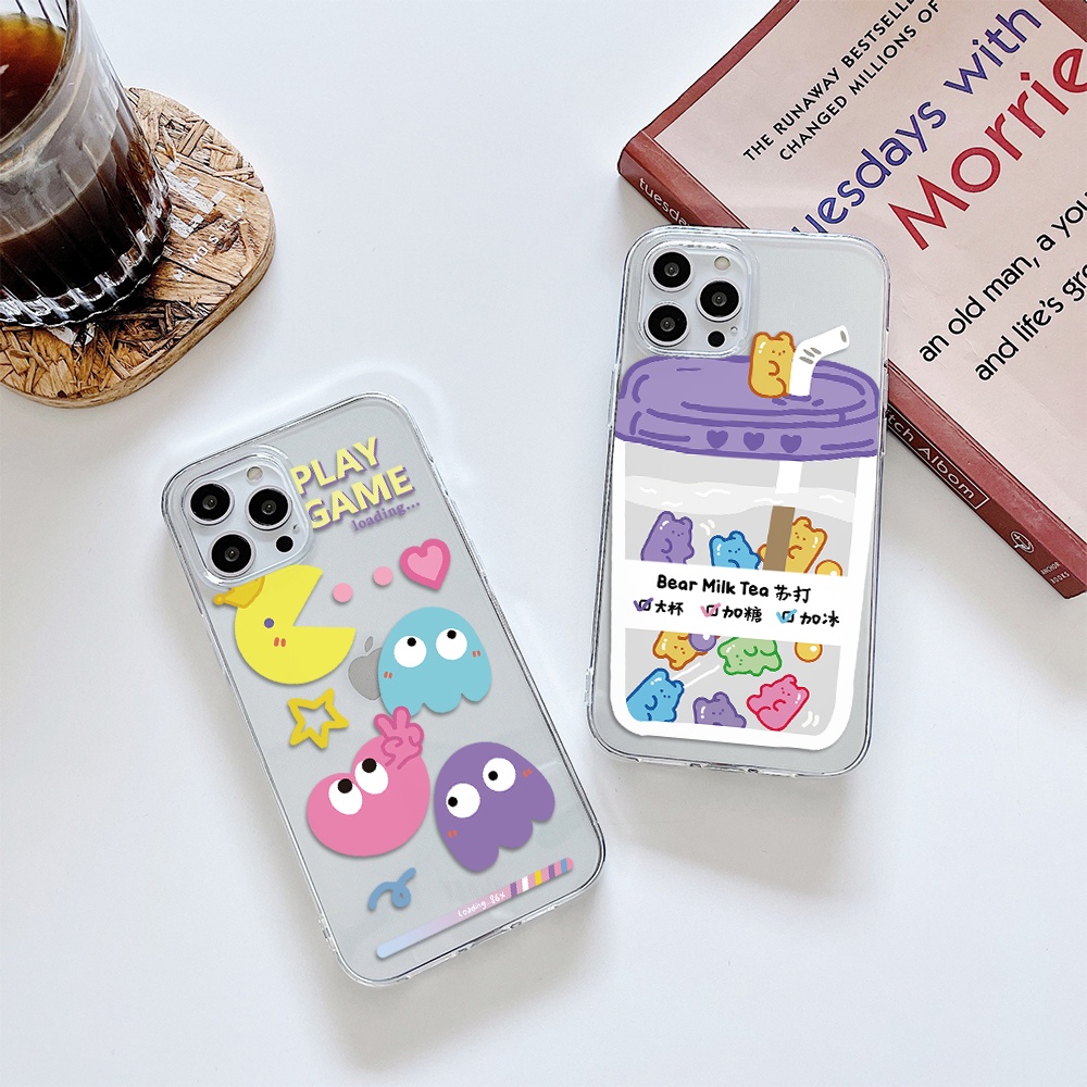 Ốp Điện Thoại Hình Gấu Uống Nước Cho Iphone 11 Pro Max 12 Pro Max 13 Pro Max Mini 6 7 8 6 7plus Se 2020 X Xs Xr 5 4