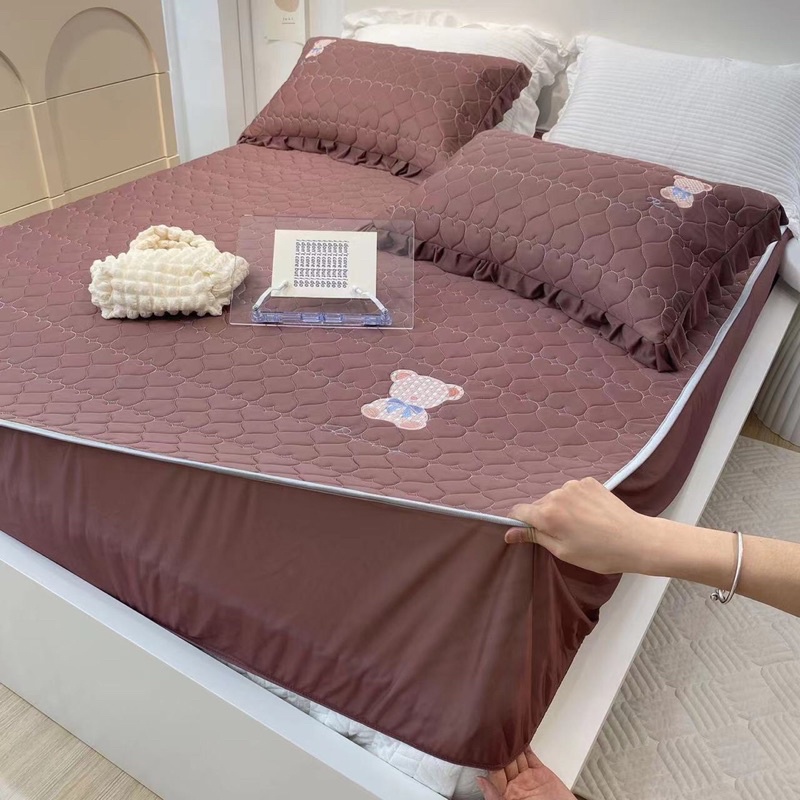 Chiếu điều hoà mủ cao su non bo chun gấu ReMe thương hiệu thoáng mát (tặng kèm 2 vỏ gối cùng bộ)