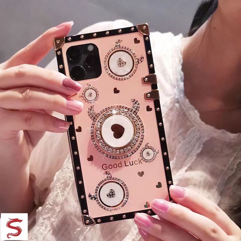 Ốp Điện Thoại Vuông Hình Cô Gái Bò Sữa Dễ Thương Cho IPhone 13 Pro Max 12 11 Pro Max XR XS Max 7 8 Plus