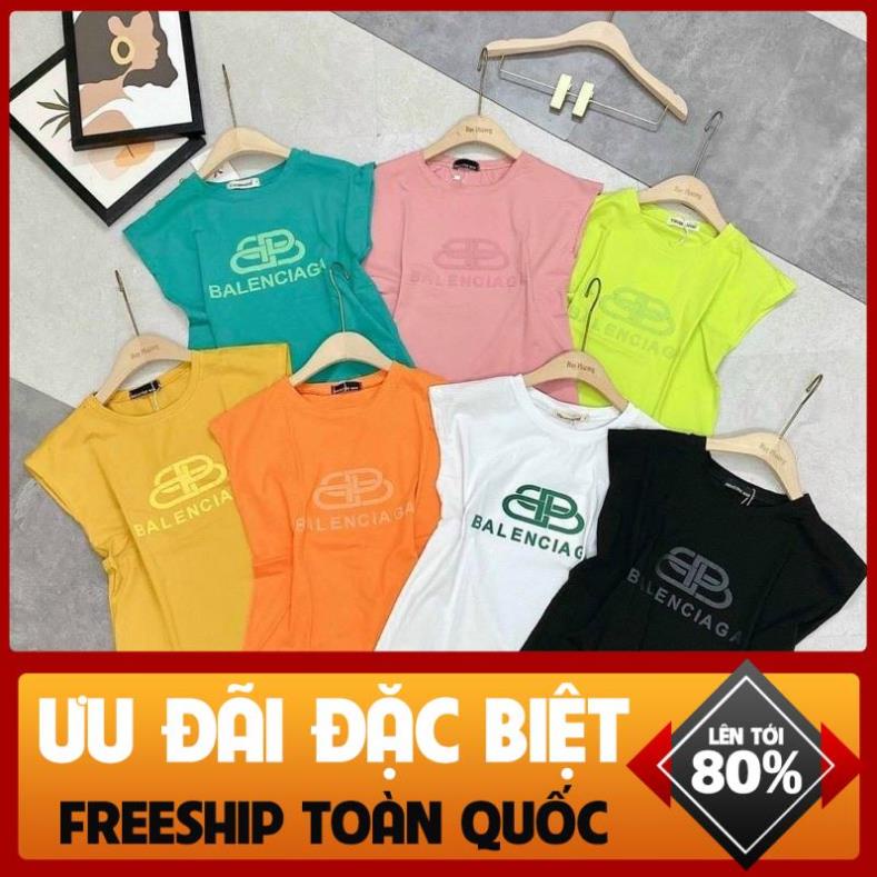 Áo thun giấy sát nách form rộng in kí hiệu BG tay ngắn cổ tròn *