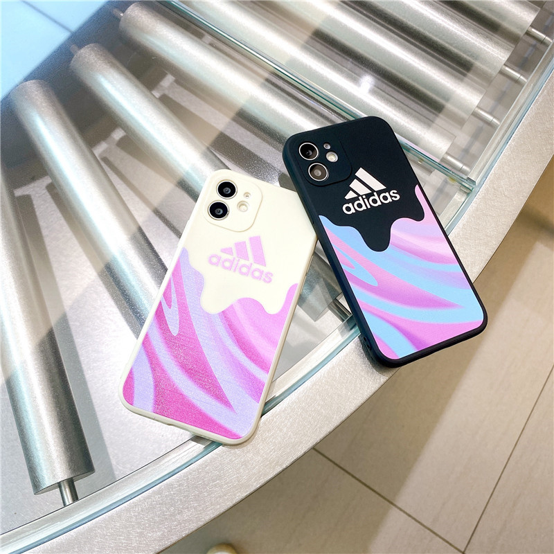 ADIDAS ốp điện thoại Silicone Họa Tiết Hình Cầu Vồng Thời Trang Cho Iphone 6 6s Plus 7 8 Plus Se 2020 Iphone 11 12 Pro Max 12 Mini