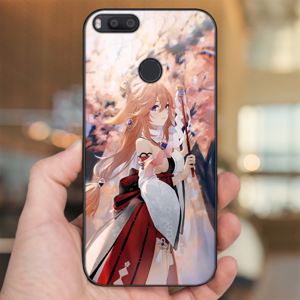 Ốp lưng Xiaomi Mi A1, Mi 5X viền đen in hình Yae Miko Genshin Impact