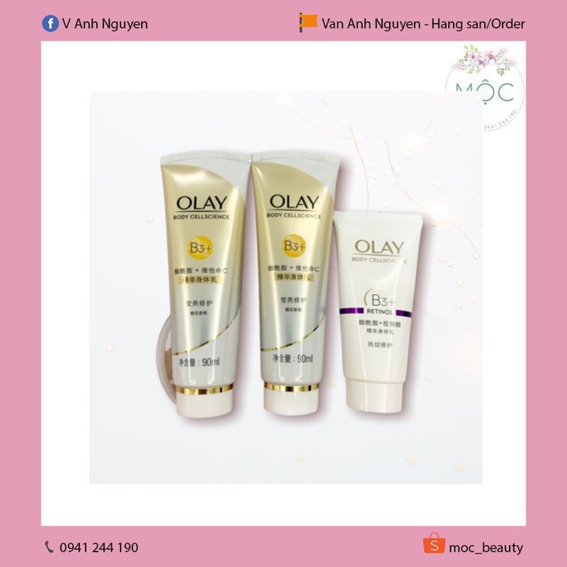Combo dưỡng thể sáng da Olay 245ml