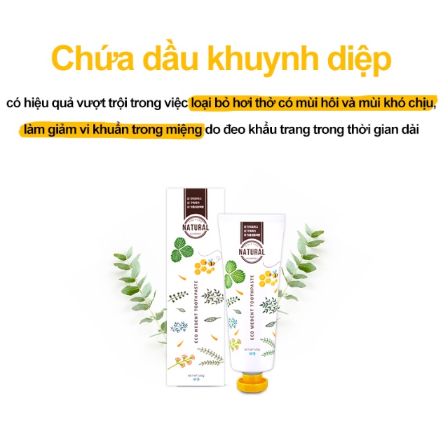 Kem Đánh Răng Tự Nhiên Cao Cấp Wedent ECO Premium Natural Toothpaste 100G Gomimall (Màu Ngẫu Nhiên)