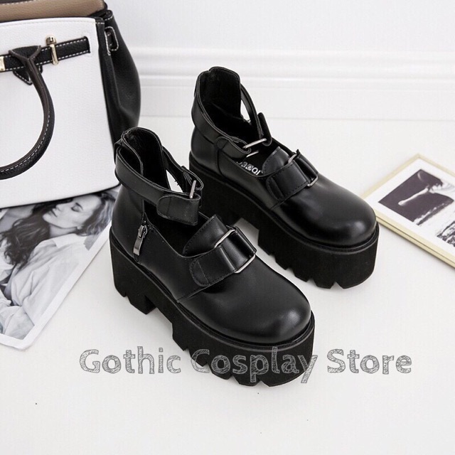 [CÓ SẴN] NÊN TĂNG 1 SIZE 🍁 Giày đế cao 8cm phong cách Lolita cá tính, giày cosplay, giày gothic ( Size 35 - 40 ) | BigBuy360 - bigbuy360.vn