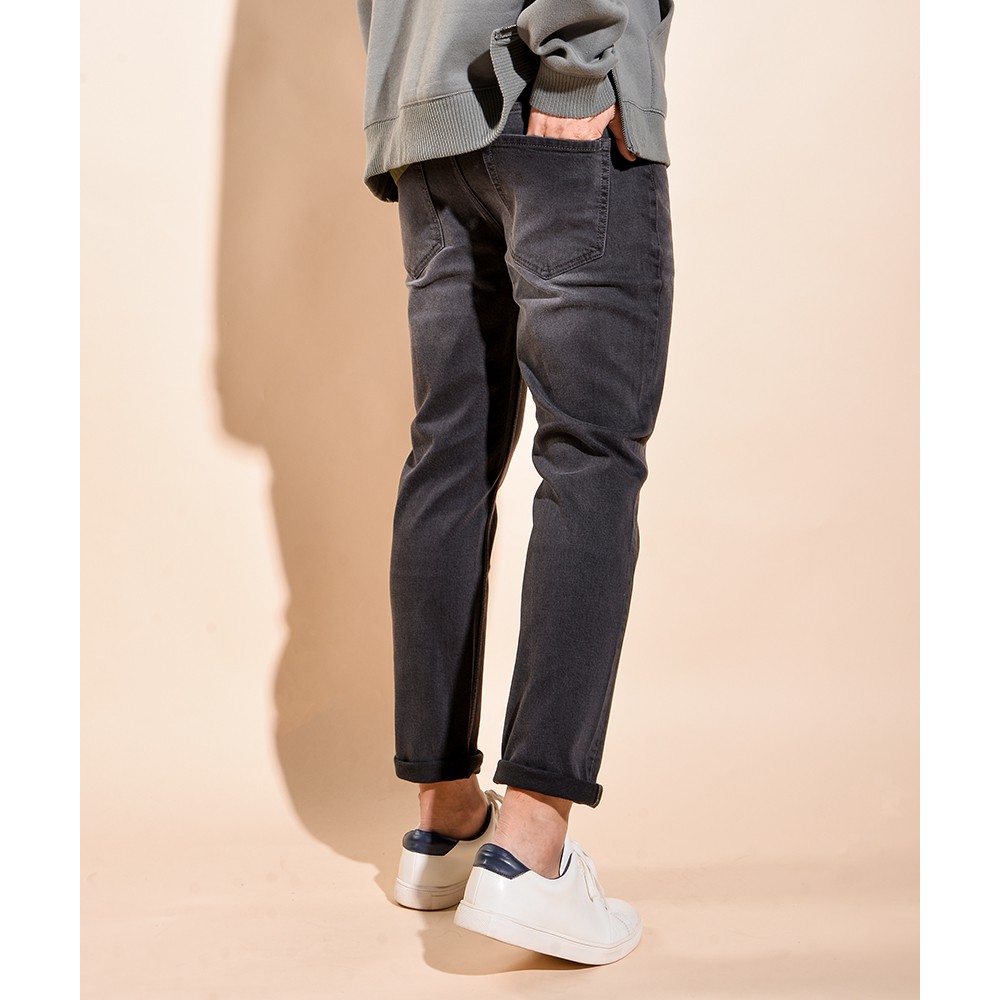 ROUTINE Quần bò nam ghi slim fit Cropped 10F19DPA045