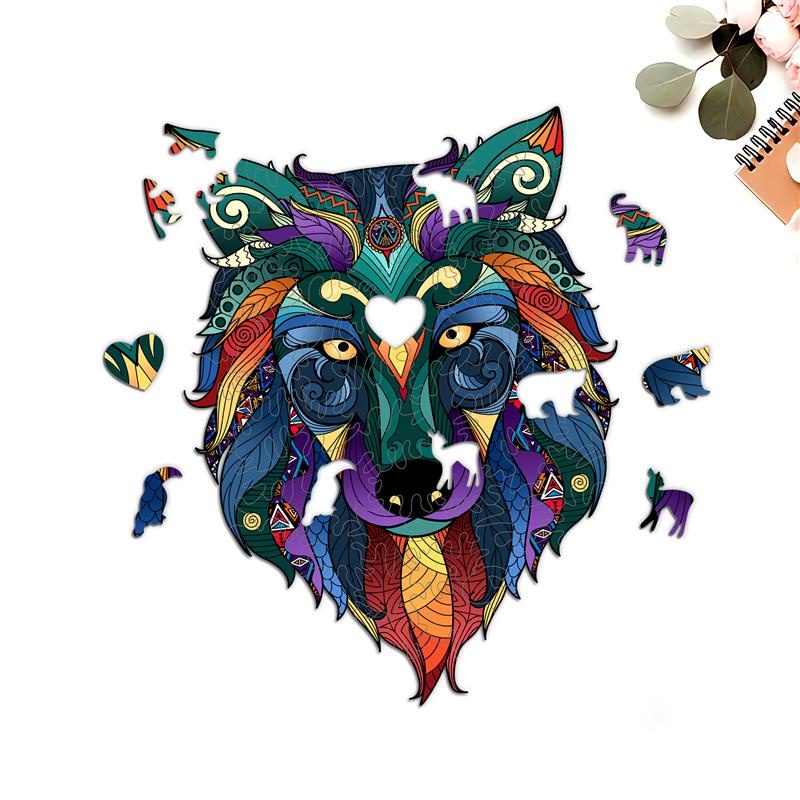 Bộ xếp hình gỗ đồ chơi Thegioipuzzle ghép hình puzzle con vật- Con Sói 002