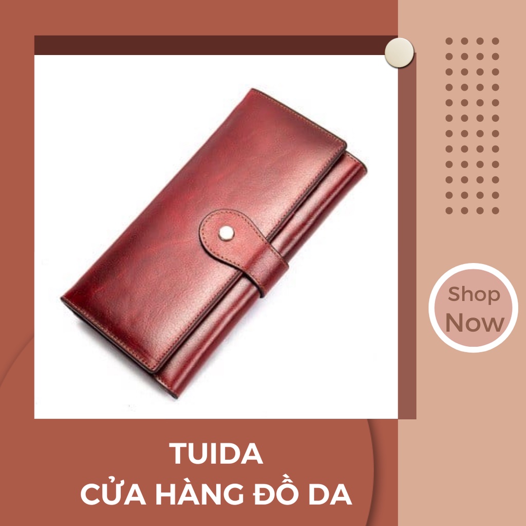 Ví Cầm Tay Nữ Dáng Ngang Nắp Gập Hiện Đại- TUIDA