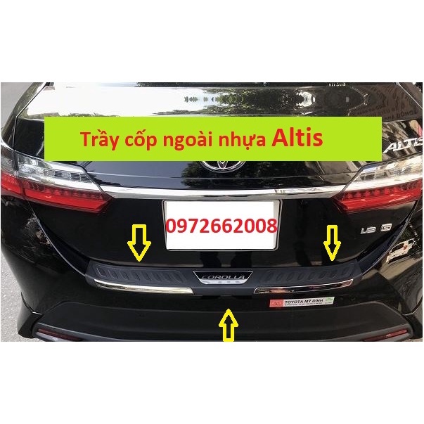 Chống Trầy Cốp Ngoài Xe Toyota Altis 2014 - 2021 Nhựa Đen 3D Cao Cấp