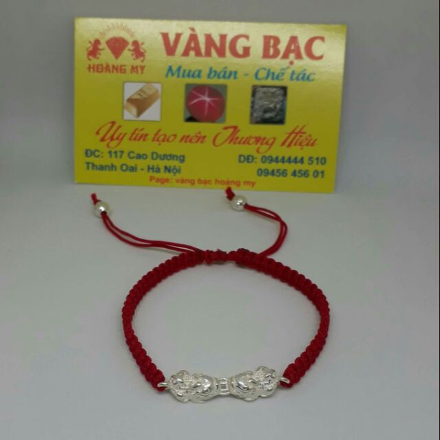 Lắc tay chỉ đỏ tỳ hưu bạc