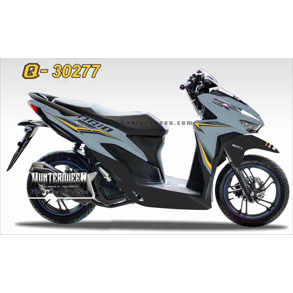 Tem rời Vario 2018. Xe màu xi măng, tem đen vàng. Thay đổi màu sắc và chi tiết theo yêu cầu. Sắc nét, bền màu