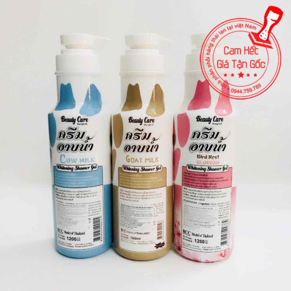 Sữa tắm trắng da Beauty Care Goat Milk/ Cow Milk 1200ml