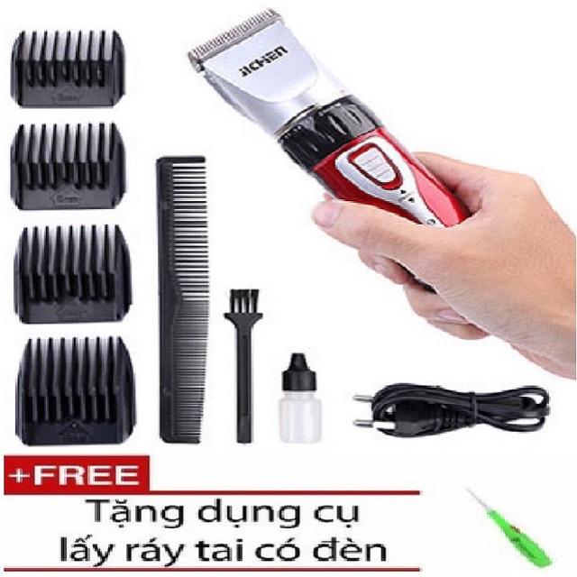 (HÀNG XỊN +VIDEO THẬT +HỖ TRỢ FREE SHIP ) tông đơ gia đình JC0817  tặng kèm ++ bộ lấy dáy tai có đèn <mã 146>