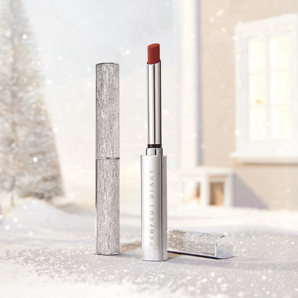 [qa3004] Son lì dưỡng môi màu nhung mịn không làm nặng môi/ Phấn phủ ánh pha lê Perfect Diary bản giới hạn | BigBuy360 - bigbuy360.vn