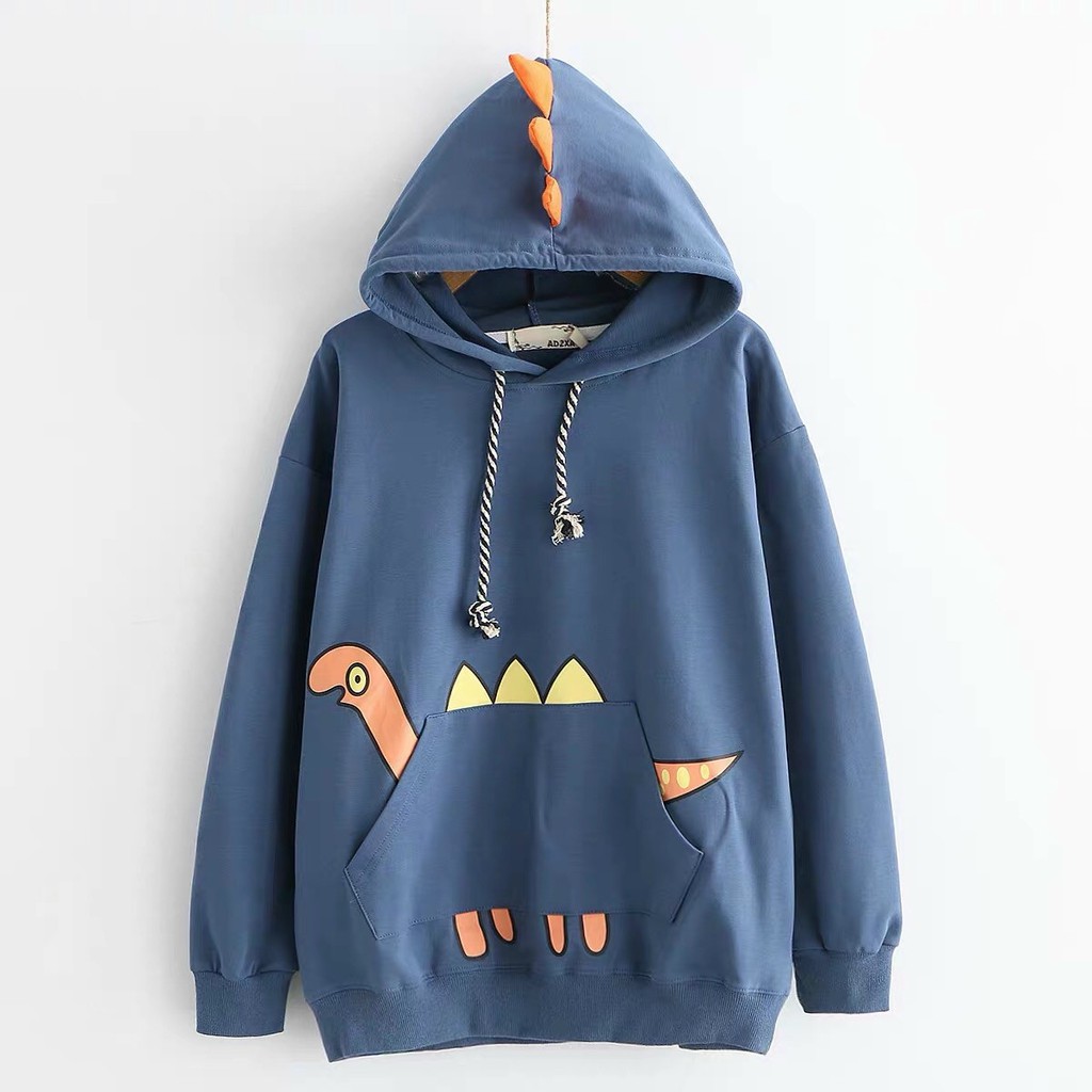 ÁO KHOÁC HOODIE KHỦNG LONG CUTE PHÔ MAI QUE Unisex hoodies nam nữ AO HOODIE FREE SIZE DƯỚI 60KG