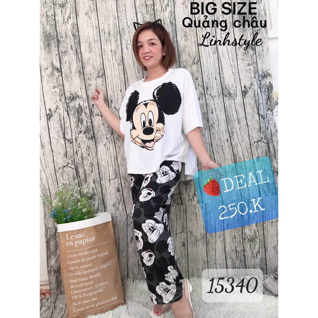 15340 - 2x - Đồ bộ BIG SIZE Dài hình Mickey Quảng châu