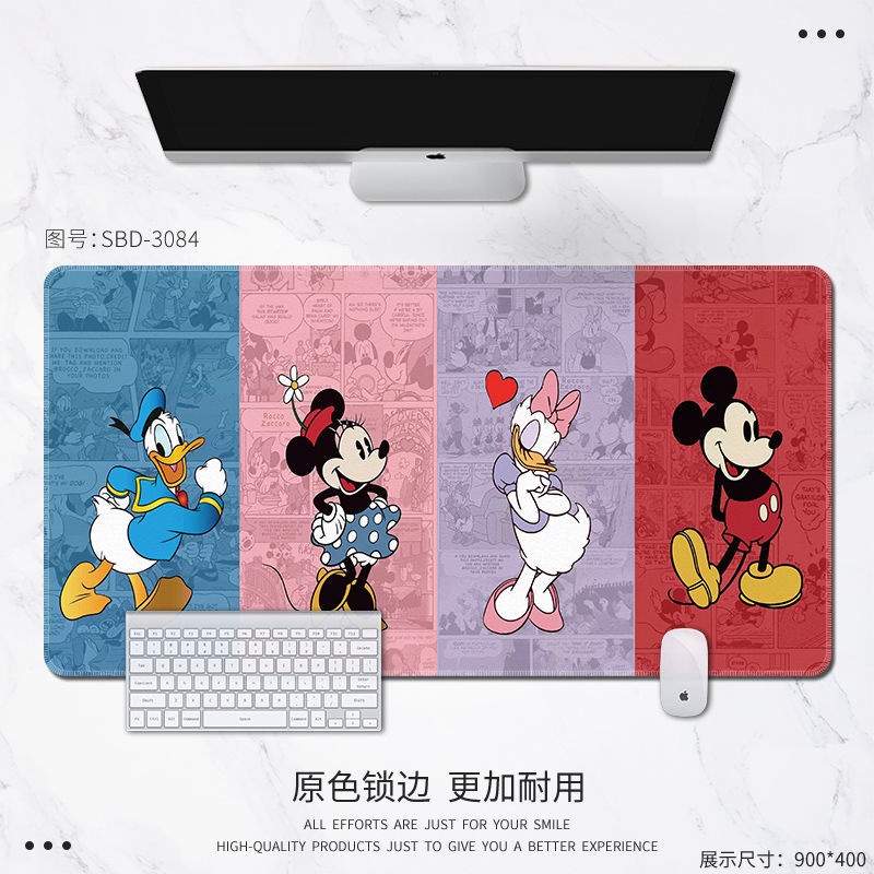 Disney Tấm Lót Chuột Và Bàn Phím Cỡ Lớn In Hình Vịt Donald/Chuột Mickey Dễ Thương
