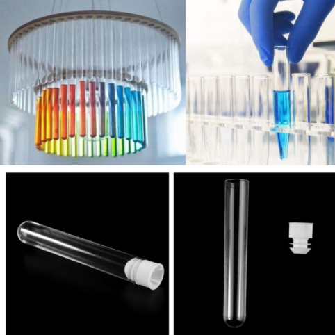 Bộ 2 ống nghiệm nhựa trong suốt 16x100mm đựng mẫu thử trà cà phê bột cho khách test