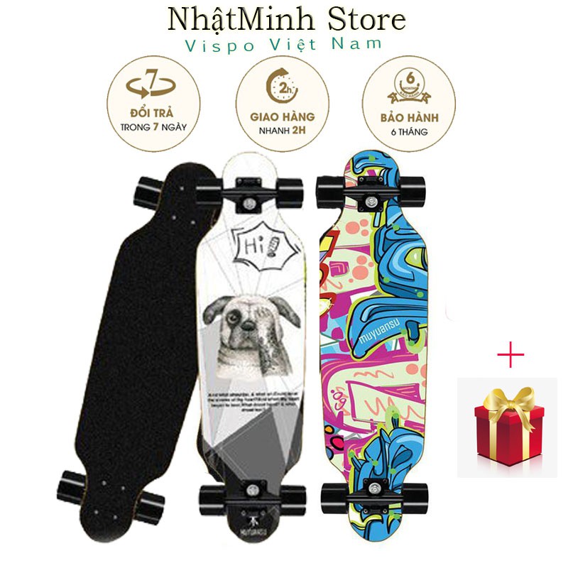 [HOT] Ván Trượt DANCING LONGBOARD Gỗ Phong Ép 7 Lớp - Mặt Nhám Cao Cấp Hàng Chuẩn Thi Đấu