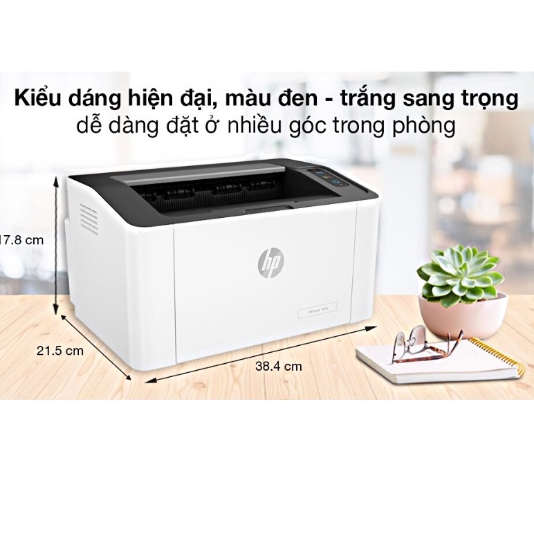 Máy in laser HP trắng đen 107A / 107W - Chính hãng BH 12 Tháng