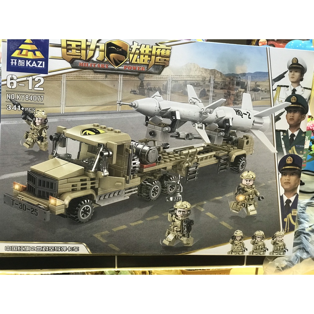 Bộ Lego xe quân sự hỏa tiễn