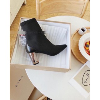 Bốt boot zara gót gương xuất dư fullbox tag mác