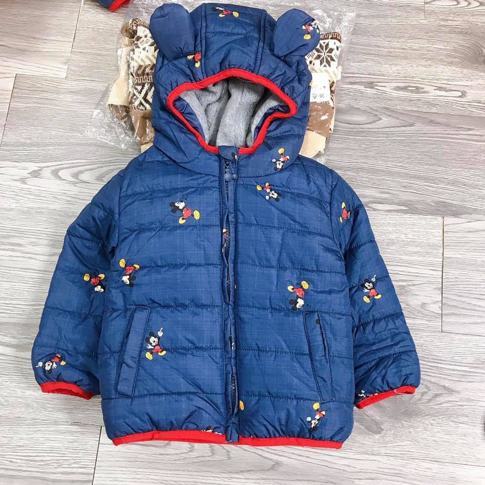 Áo phao Disney Mickey xanh than bé trai