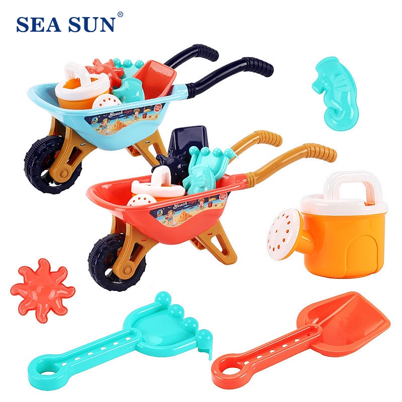 Set 6 món SEA SUN TOYS xe đẩy đồ chơi bãi biển em bé vui nhộn