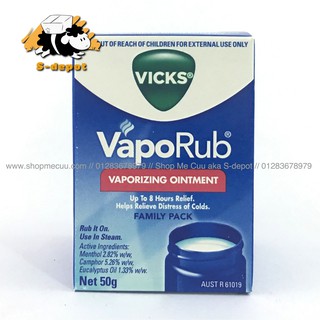 Dầu bôi ấm ngực giảm ho vaporub vicks úc 50g