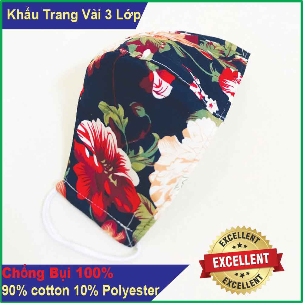 Khẩu Trang Vải 3 lớp Họa Tiết Nử(Họa tiết nổi bật)