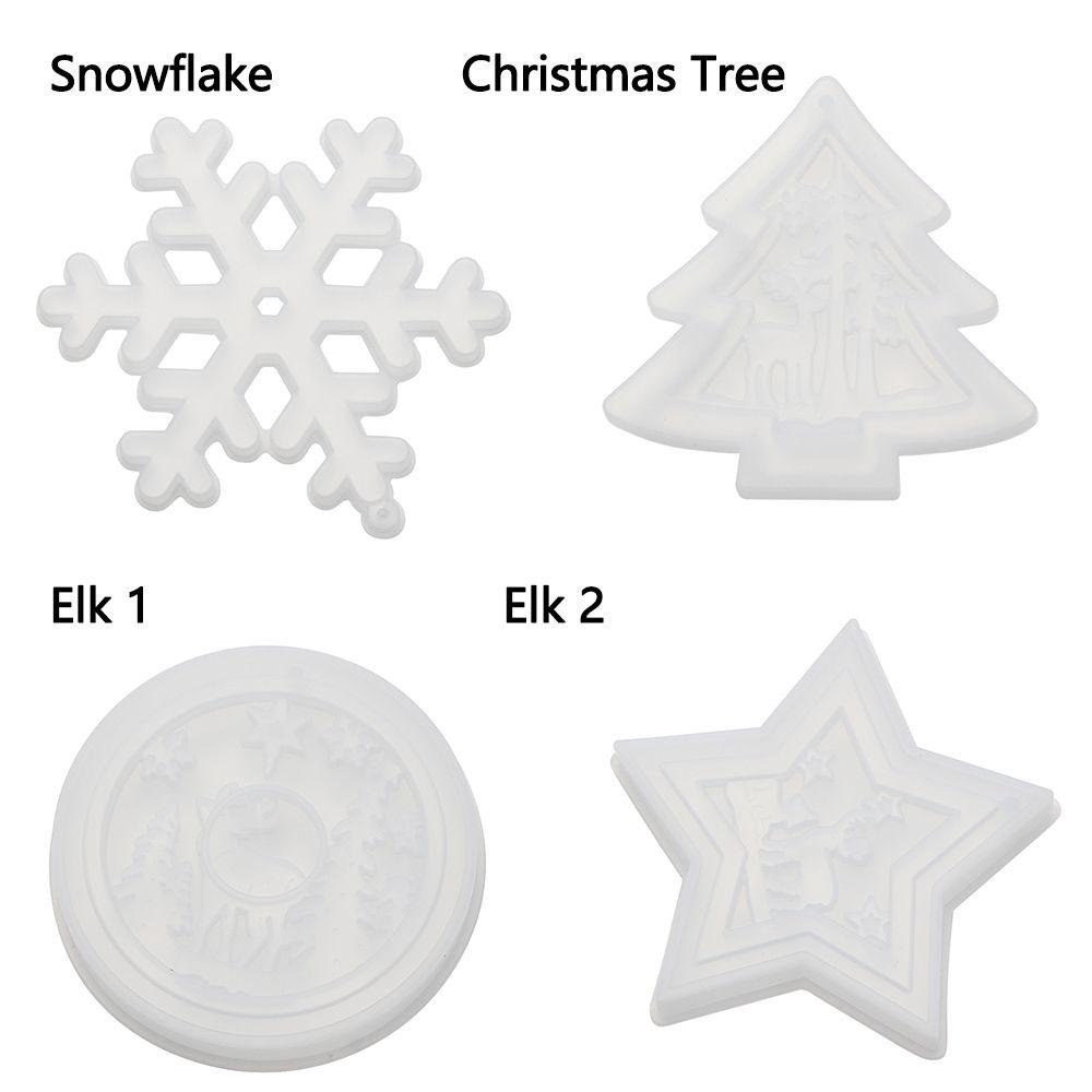 Khuôn Silicone Làm Thẻ Nhựa Resin Hình Tuần Lộc / Cây Thông Giáng Sinh 1 Cái