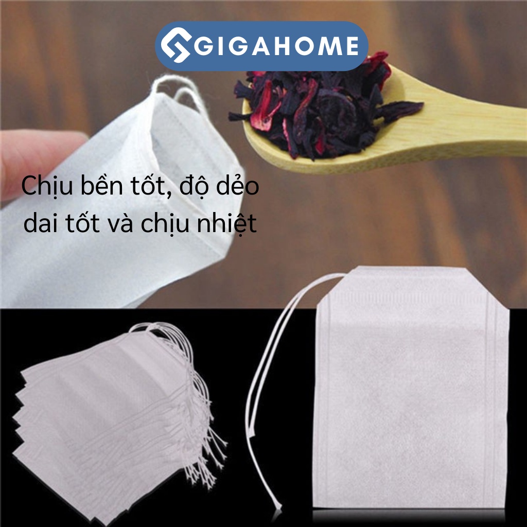 Combo 100 Túi Lọc Trà, Cà Phê Dây Rút GIGAHOME Bằng Vải Không Dệt 7393