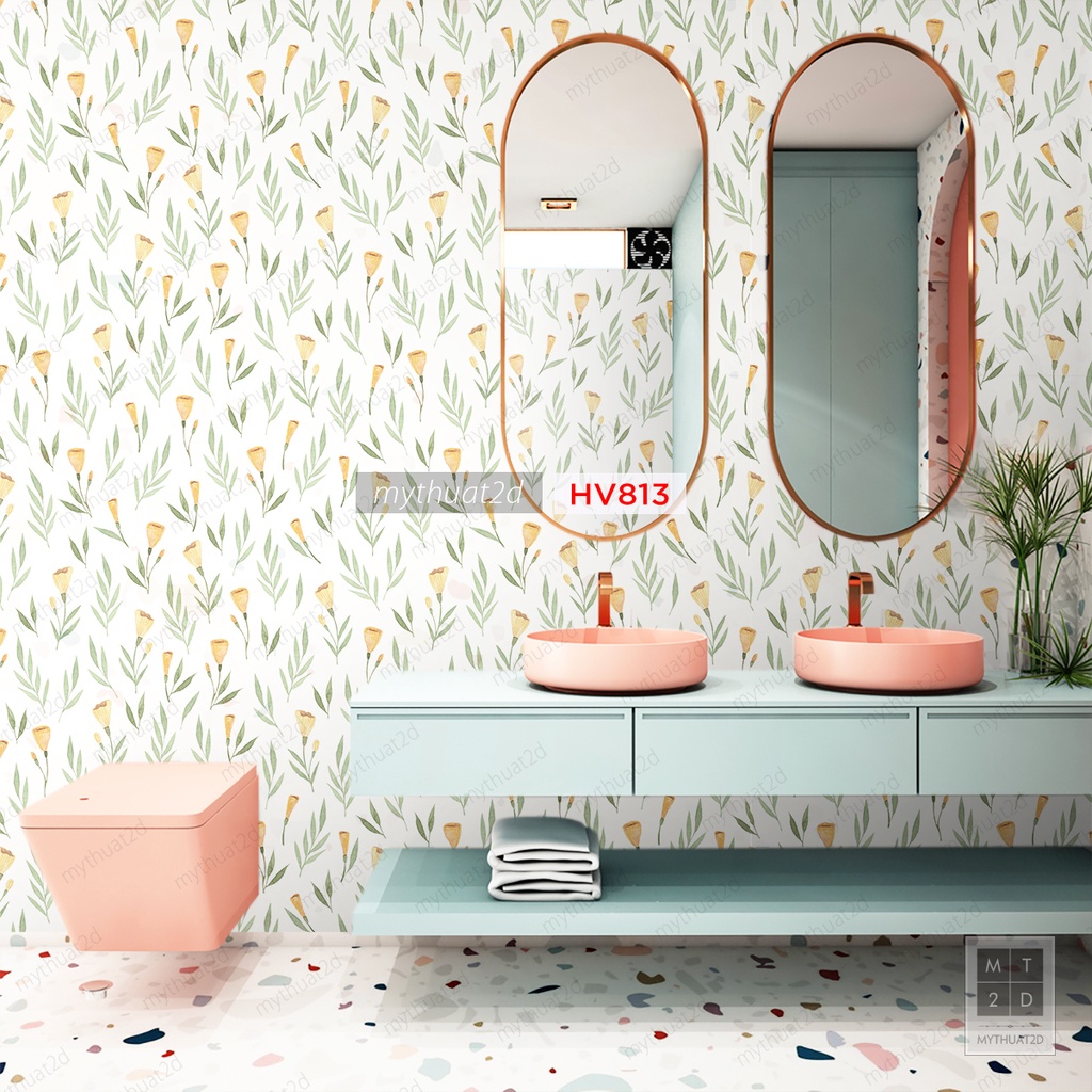 Decal không thấm nước, decor dán bếp, nhà tắm, hoa văn FLEA