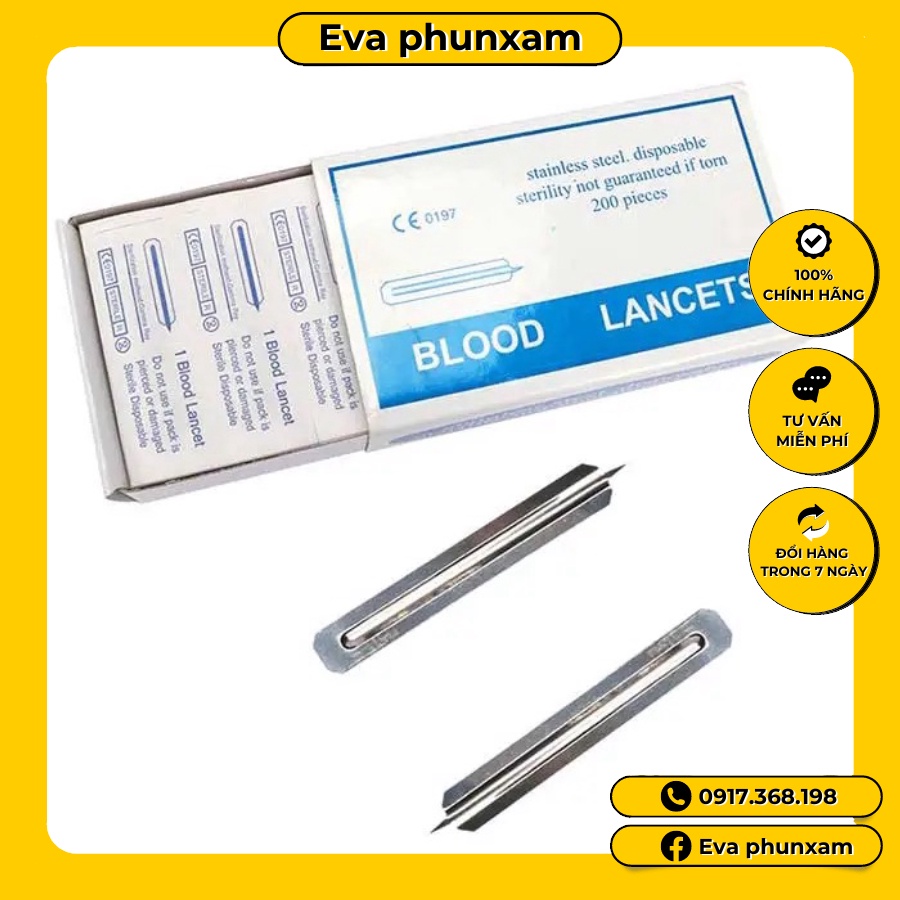 Kim chích mụn hộp 200 chiếc lancets