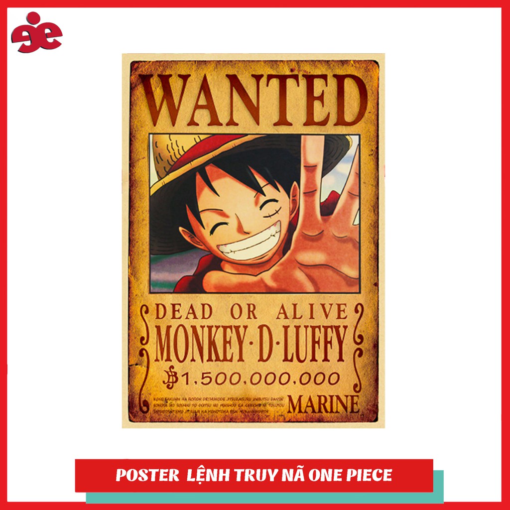 POSTER TRUY NÃ NHÂN VẬT ONE PIECE - PHIM VUA HẢI TẶC